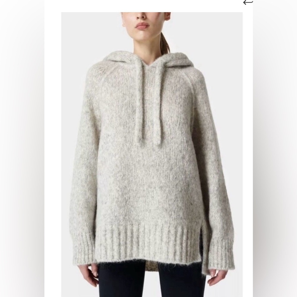 Sweaty Betty Soft Gray Hooded Sweater sz 6